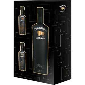 Żubrówka Czarna Wódka 0,7L 40% + 2 miniaturki