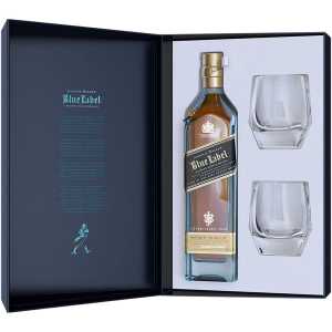 Johnnie Walker Blue Label Whisky 0,7L 40% + 2 szklanki