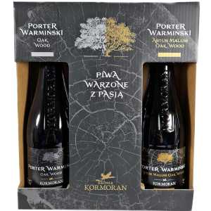 Kormoran Zestaw Porterów Astum Malum + Porter Warmiński Oak Wood Piwo 2 x 0,375L 9% + pokal