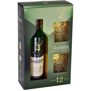 Glenfiddich 12YO Whisky 0,7L 40% + 2 szklanki