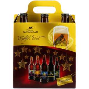 Kormoran Zestaw Świąteczny Piwo 5 x 0,5L + szklanka