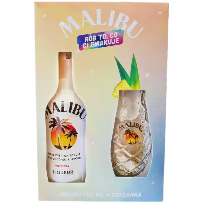 Malibu Karaibski Kokosowy Rum 0,7L 18% + szklanka.jpg