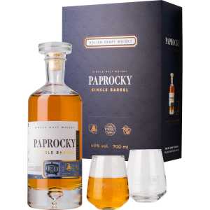 Paprocky Single Barrel Whisky 0,7L 40% + 2 szklanki