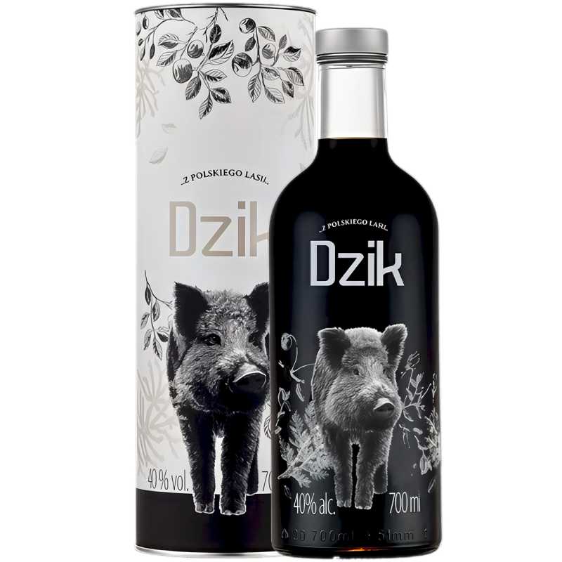 Dębowa Polska Black Dzik Wódka 0,7L 40% + tuba 3.jpg