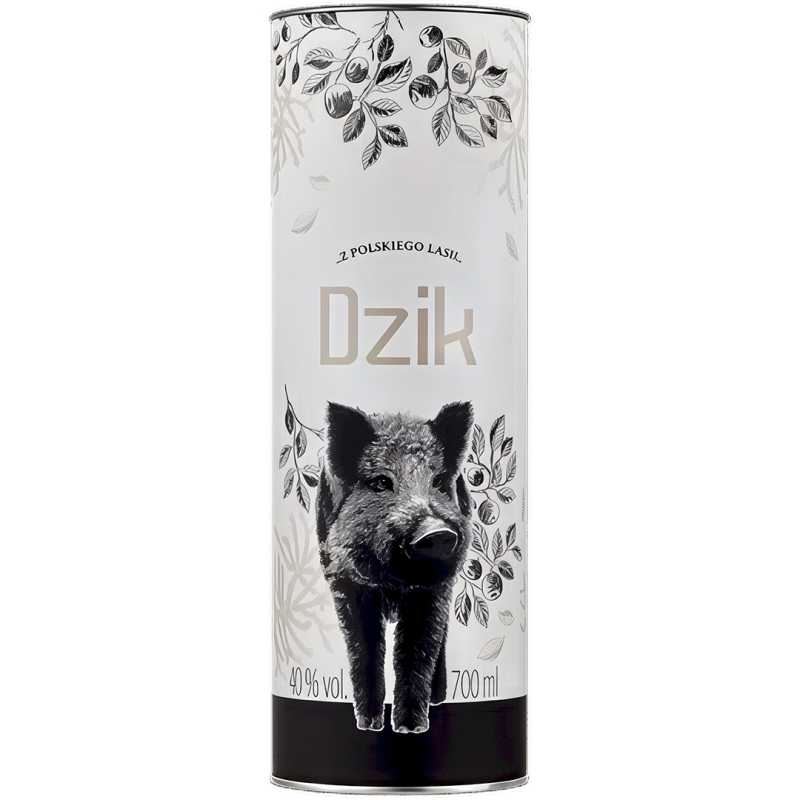 Dębowa Polska Black Dzik Wódka 0,7L 40% + tuba.jpg