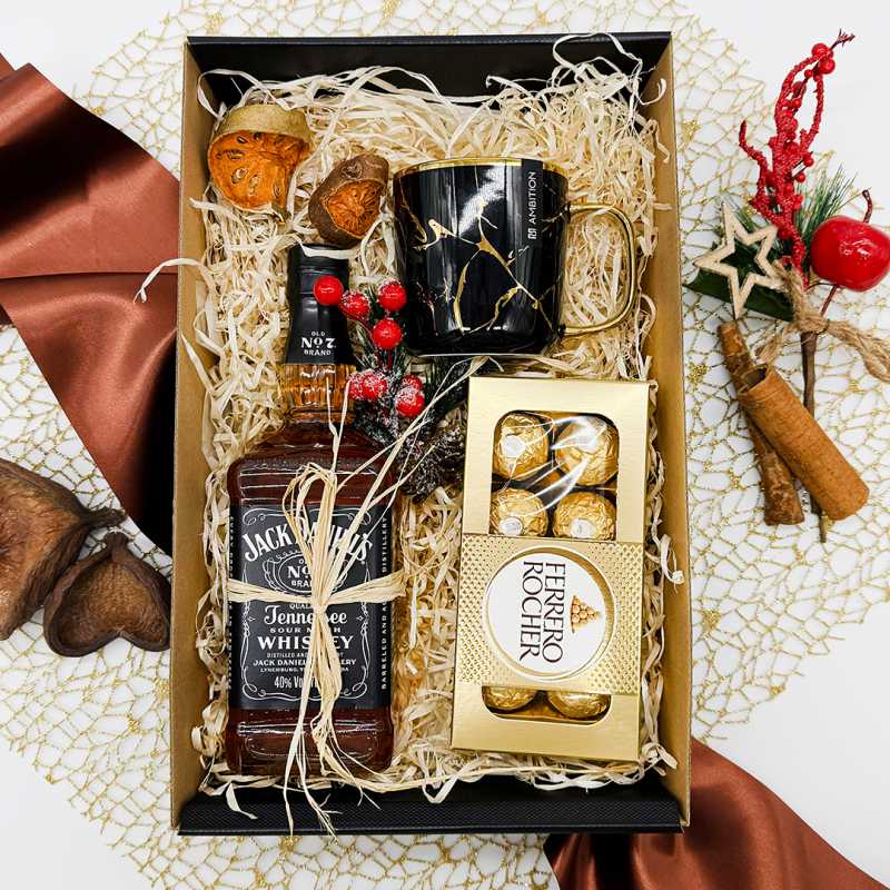 Zestaw prezentowy Jack Daniel’s w czarno-złotej aranżacji
