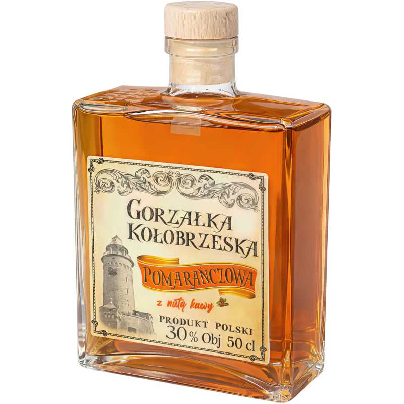 Gorzałka Kołobrzeska Pomarańcza z Kawą Wódka 0,5L 40% + kartonik 2.jpg