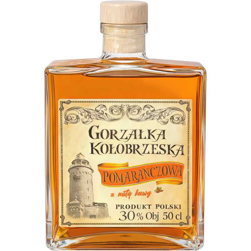 Gorzałka Kołobrzeska Pomarańcza z Kawą Wódka 0,5L 40% + kartonik.jpg