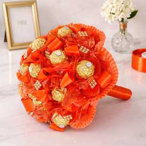 Bukiet z Ferrero Rocher Ognista Elegancja – 16 pralin, ręczne