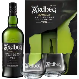 Ardbeg Ten 10YO Whisky 0,7L 46% + 2 szklanki