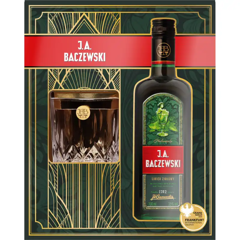 J.A. Baczewski Piołunówka Likier 0,7L 35% + szklanka.jpg