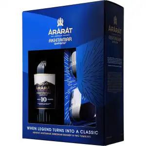 Ararat Akhtamar 10YO Brandy 0,7L 40% + 2 szklanki