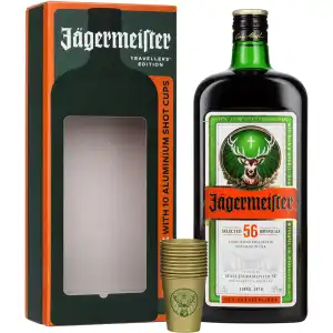 Jagermeister Party Pack Likier 1,75L 35% + 10 aluminiowych kieliszków