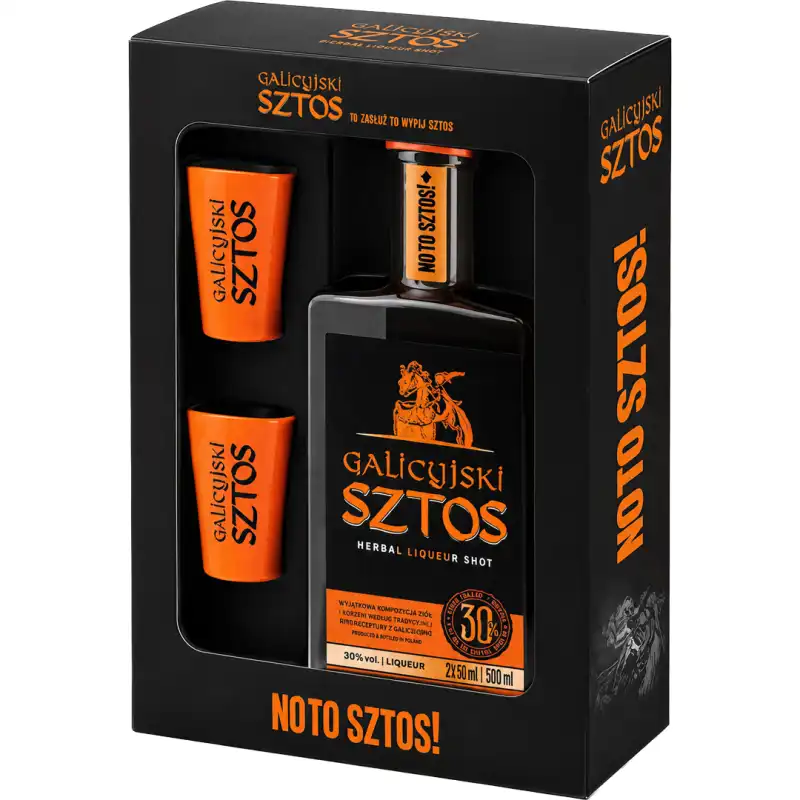 Galicyjski Sztos Herbal Shot Likier 0,5L 30% + 2 kieliszki.jpg