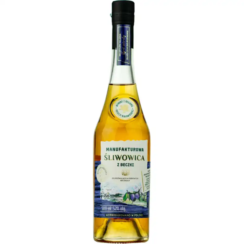 Manufakturowa z Beczki Śliwowica 0,5L 52% + kartonik 2.jpg