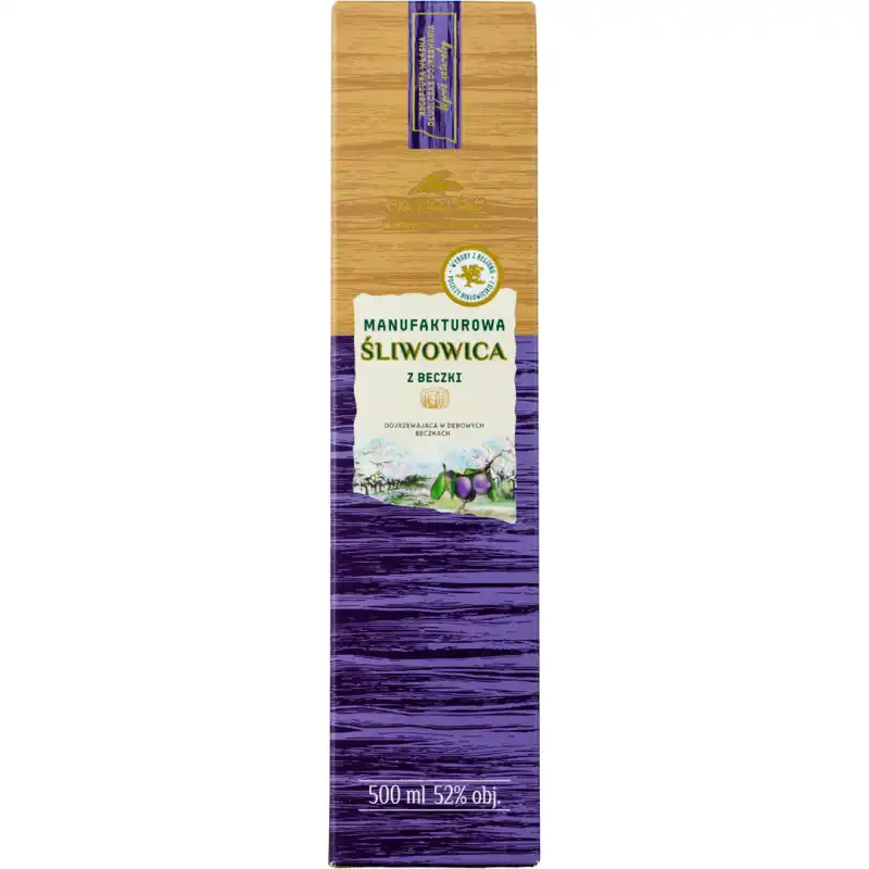 Manufakturowa z Beczki Śliwowica 0,5L 52% + kartonik 3.jpg