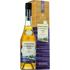 Manufakturowa z Beczki Śliwowica 0,5L 52% + kartonik