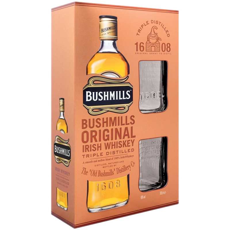 Bushmills Whisky 0,7L 40% + 2 szklanki 2.jpg