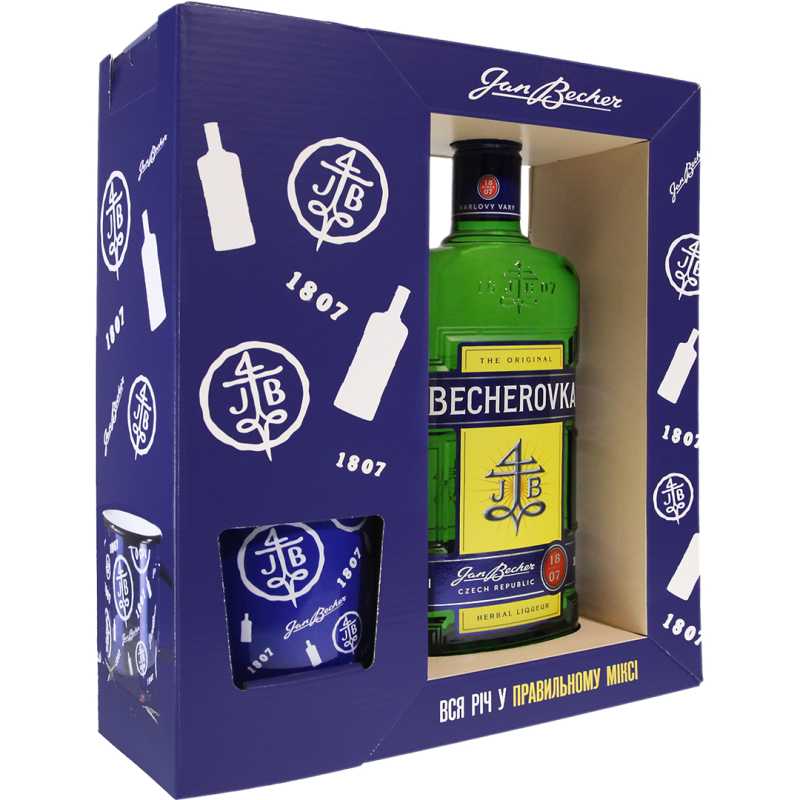 Becherovka Likier 0,7L 38% + 2 kieliszki 2.jpg