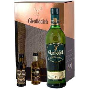 Glenfiddich 12YO Whisky 0,7L 40%  + miniaturki