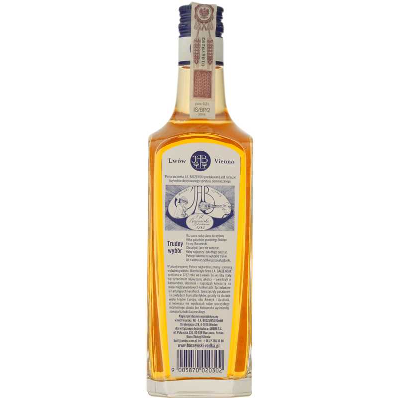 J.A. Baczewski Pomarańczówka Wódka 0,5L 38% 2.jpg