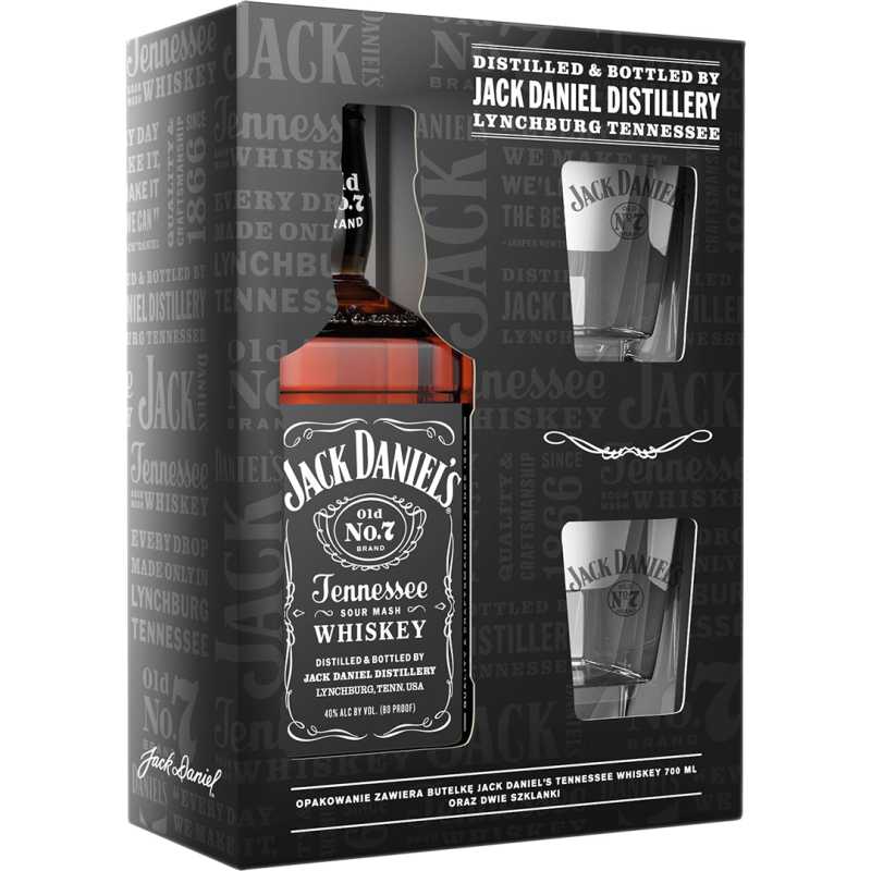 Jack Daniel's Whisky 0,7L 40% + 2 szklanki new.jpg