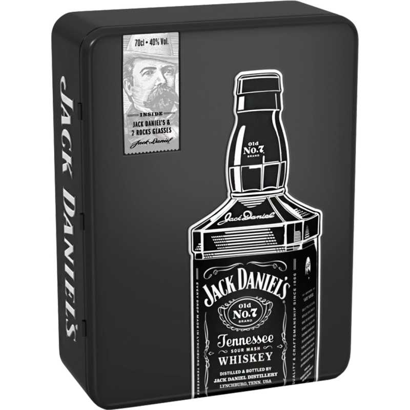 Jack Daniel's Whiskey 0,7L 40% + puszka i 2 szklanki.jpg