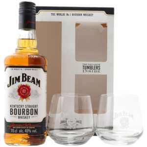 Jim Beam Bourbon 0,7L 40% + 2 szklanki
