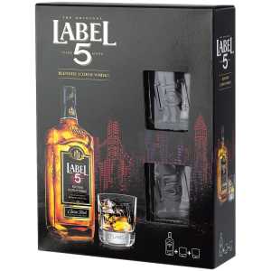 Label 5 Blended Scotch Whisky 0,7L 40% + 2 szklanki