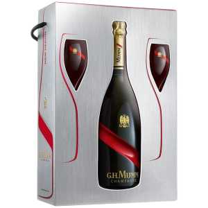 Mumm Brut Cordon Rouge Szampan 0,75L 12% + 2 kieliszki