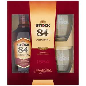 Stock 84 VSOP Brandy 0,7L 38% + 2 szklanki