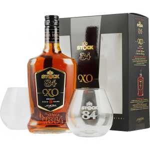 Stock XO Extra Old Brandy 0,7L 40% + 2 szklanki