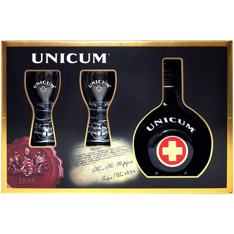 Unicum Ziołowy Likier 0,7L 40% + 2 szklanki.jpg