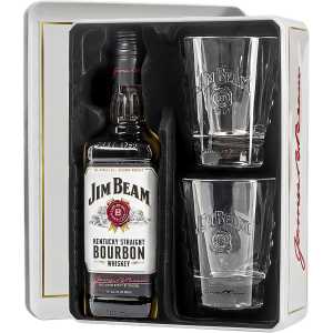 Jim Beam Bourbon 0,7L 40% + puszka i 2 szklanki