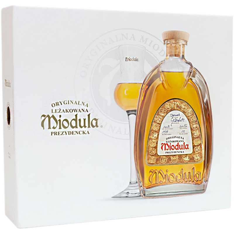 Miodula Prezydencka Wódka 0,5L 40% + kieliszek 2.jpg