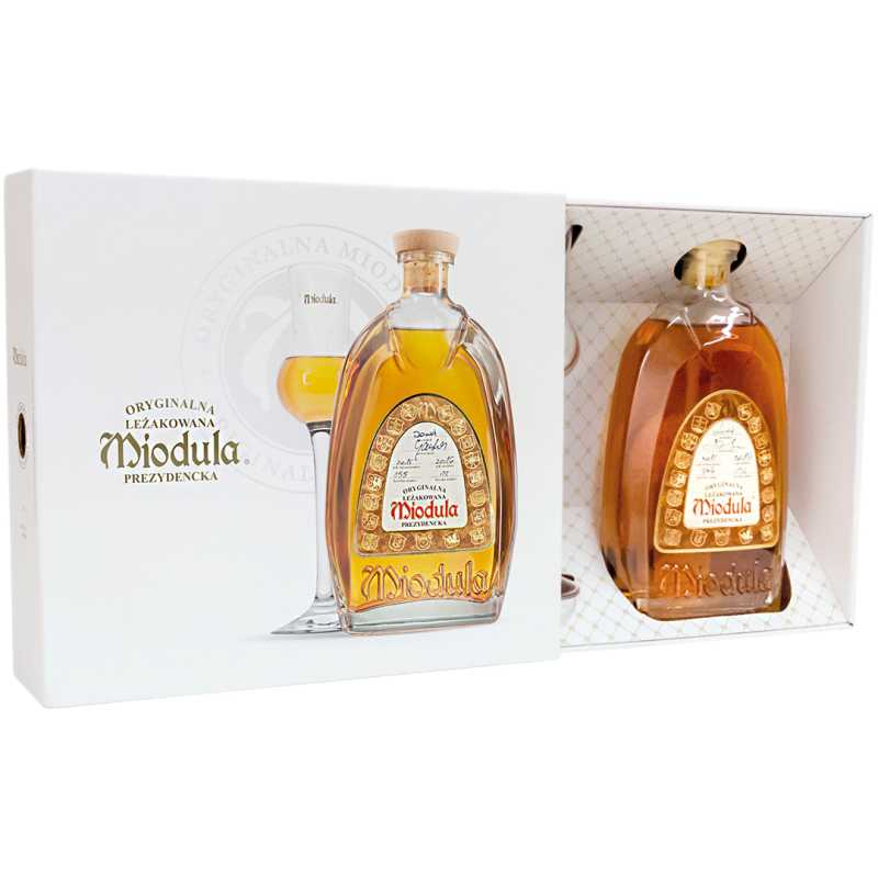 Miodula Prezydencka Wódka 0,5L 40% + kieliszek.jpg