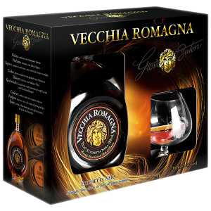 Vecchia Romagna Brandy 0,7L 38% + kieliszek