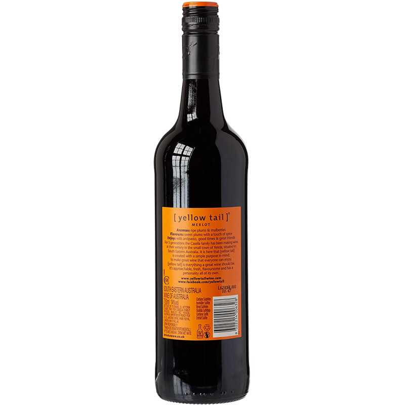 Yellow Tail Merlot Czerwone Wytrawne Wino 0,75L 13% 2.jpg