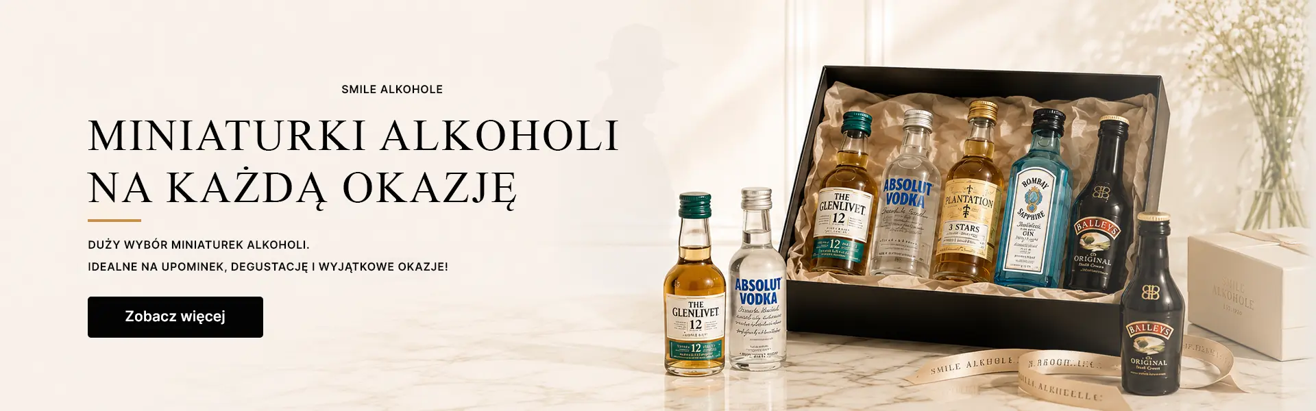 Miniaturki Alkoholi - Brandy, Whisky, Gin, Wódka... Smile Shop Alkohole